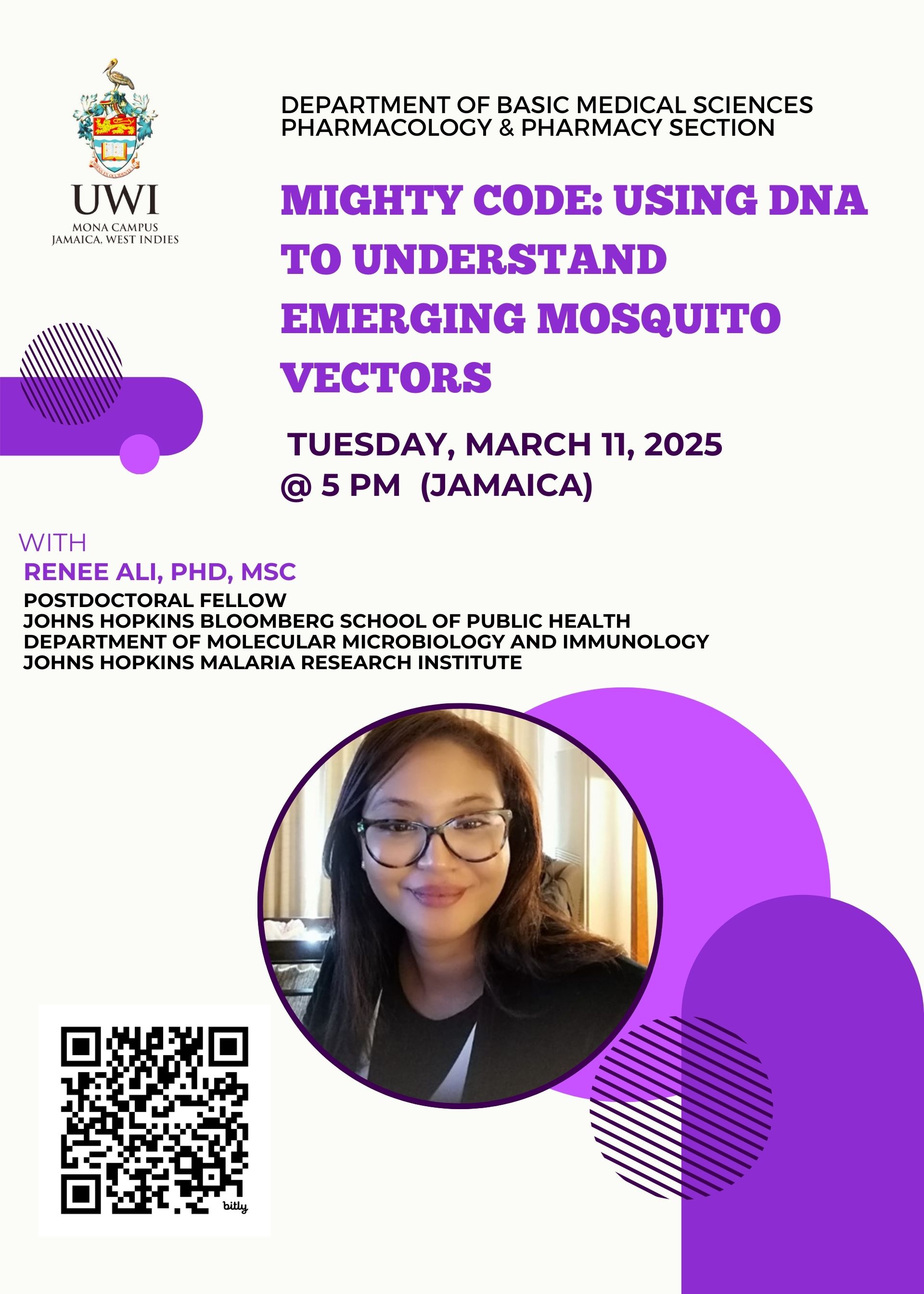 Pharmacology Seminar| Mighty One: Using DNA To Understand Emerging Mosquito Vectors