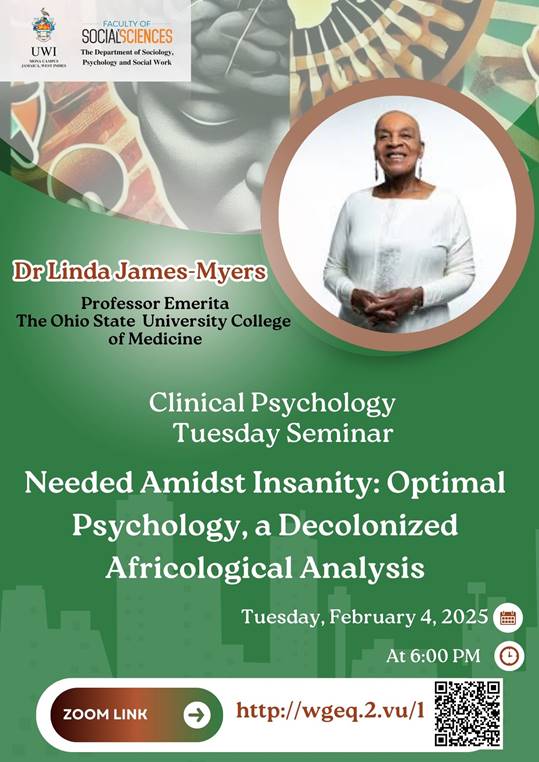 Psychology Seminar | Needed Amidst Insanity: Optimal Psychology, a Decolonized Africological Analysis