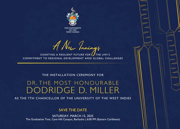 Save the Date Message: Installation Ceremony for Chancellor Dodridge Miller