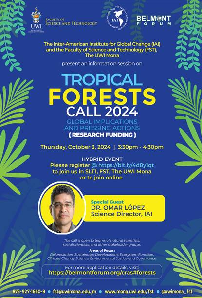 Tropical Forests Call 2024 - October 3 - Research Funding Opportunity