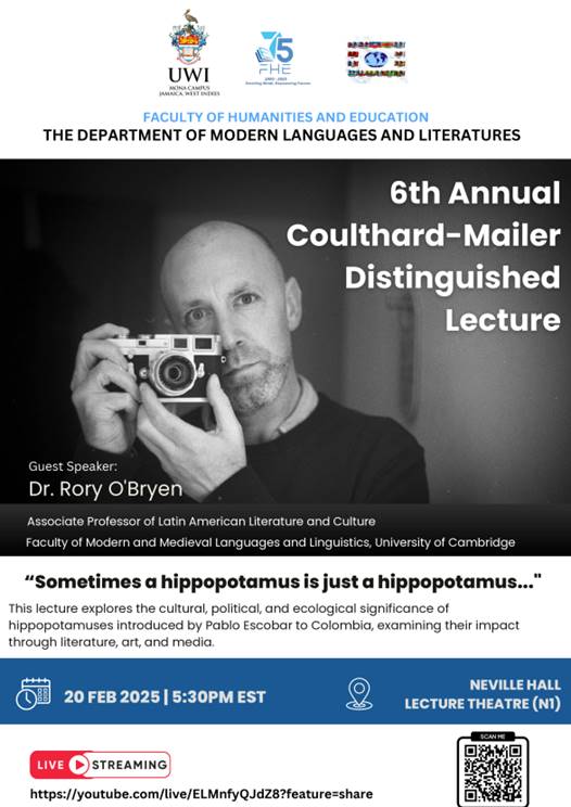 6th Annual Coulthard-Mailer Distinguished Lecture: 'Sometimes a Hippopotamus is just a Hippopotamus"| Guest Speaker: Dr. Rory O'Bryen 