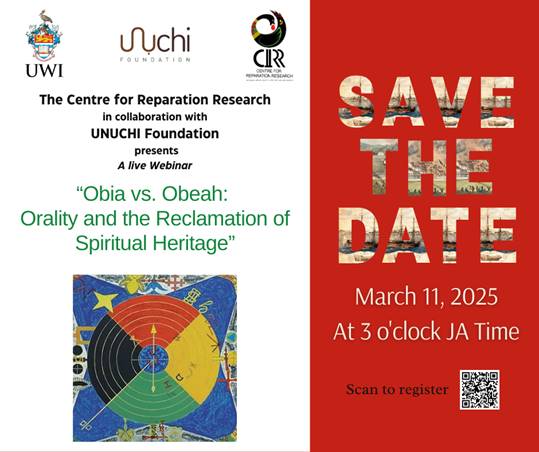 CRR Webinar - Save The Date: "Obia vs Obeah: Orarlity and the Reclamation of Spiritual Heritage"